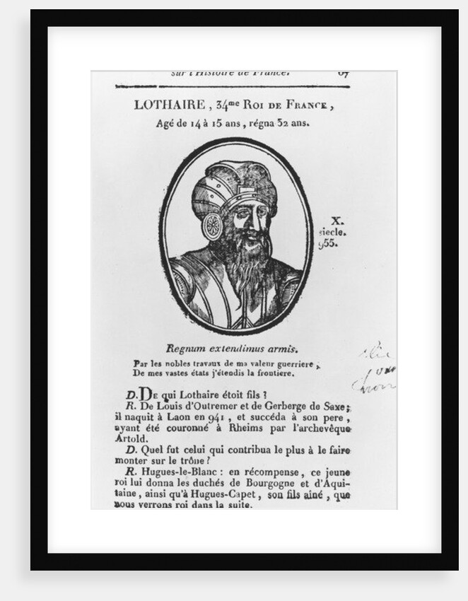 Lothair, Carolingian King of France by French School