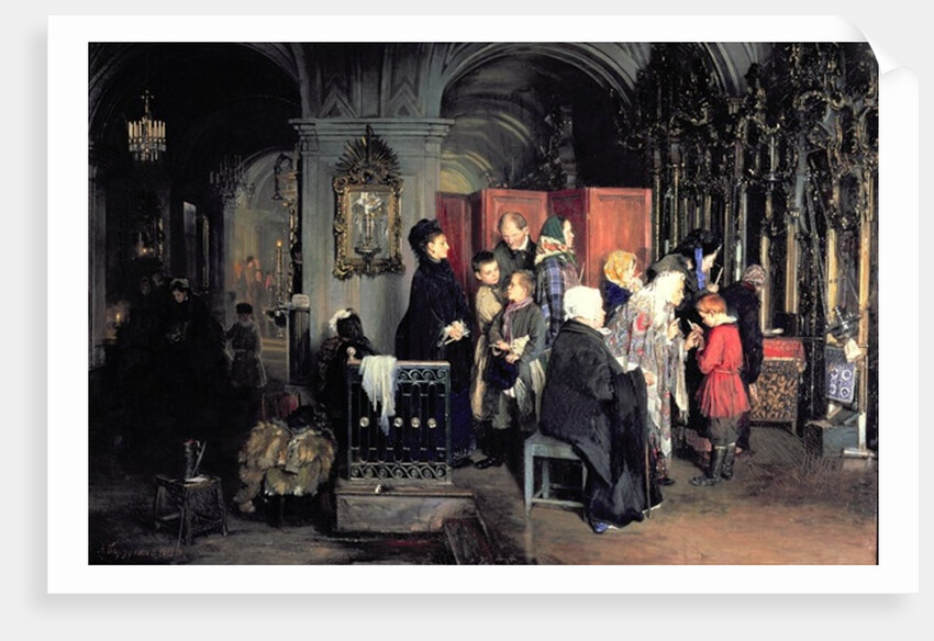 Before the Confession, 1877 by Aleksei Ivanovich Korzukhin