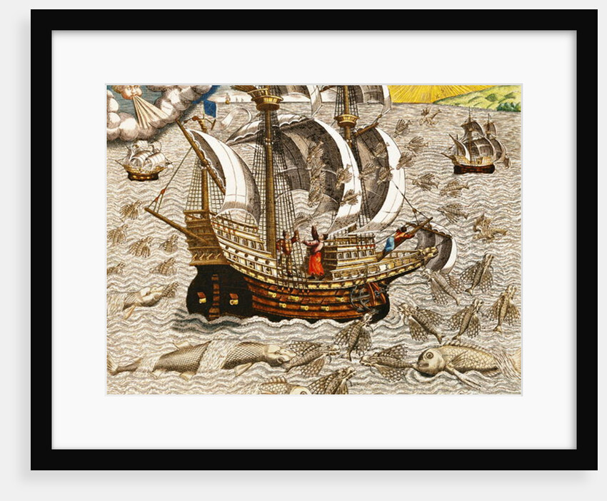 Flying Fish Meet in the Torrid Zone by Theodor de Bry