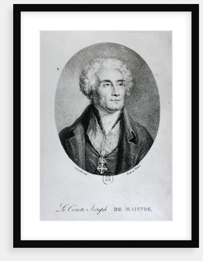 Portrait of Count Joseph de Maistre, engraved by Francois le Villain by Pierre Bouillon