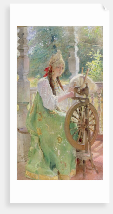 At the Spinning-Wheel by Konstantin Egorovich Makovsky