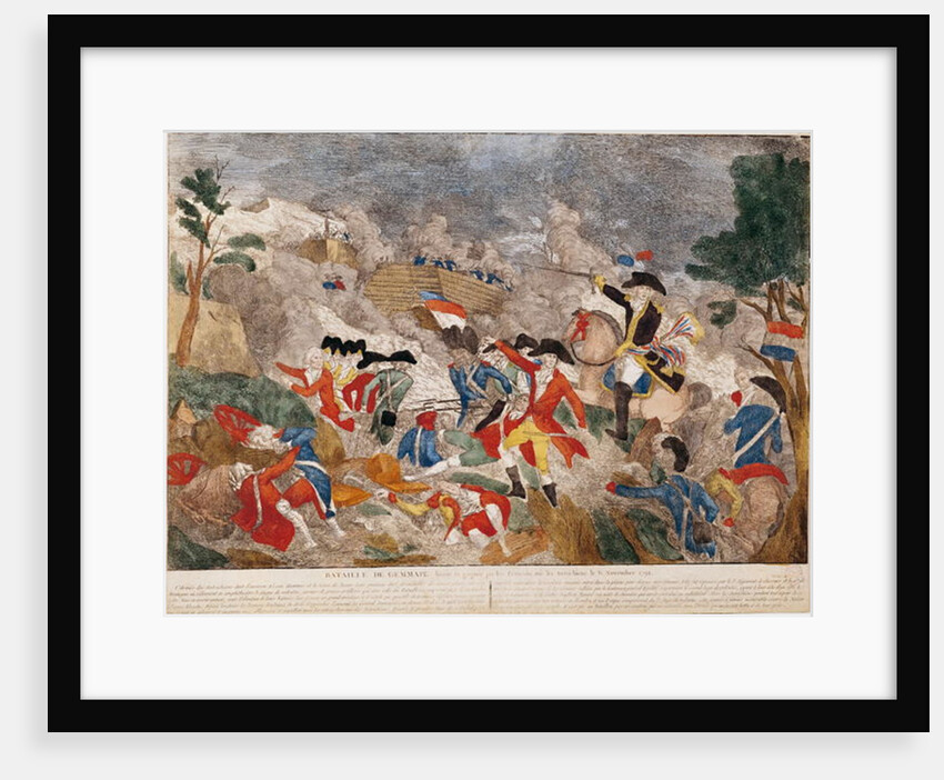 The Battle of Jemmapes, 6th November 1792, printed by Basset by French School