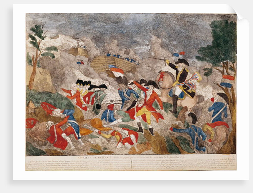The Battle of Jemmapes, 6th November 1792, printed by Basset by French School
