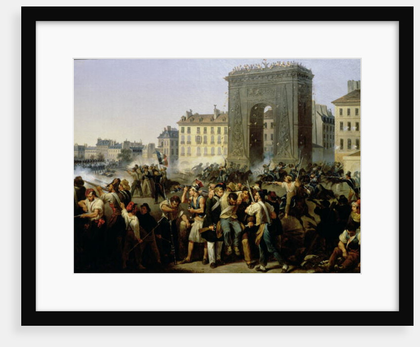 Battle at the Porte Saint-Denis, 28th July 1830 by Hippolyte Lecomte