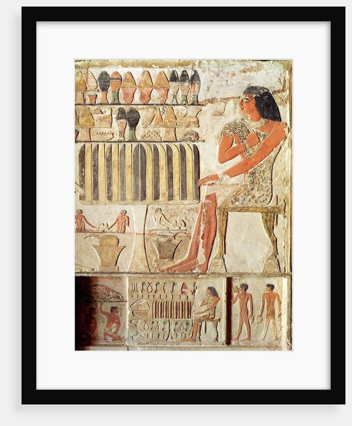 The deceased in front of a table of food, Egyptian, Old Kingdom by Egyptian 5th Dynasty