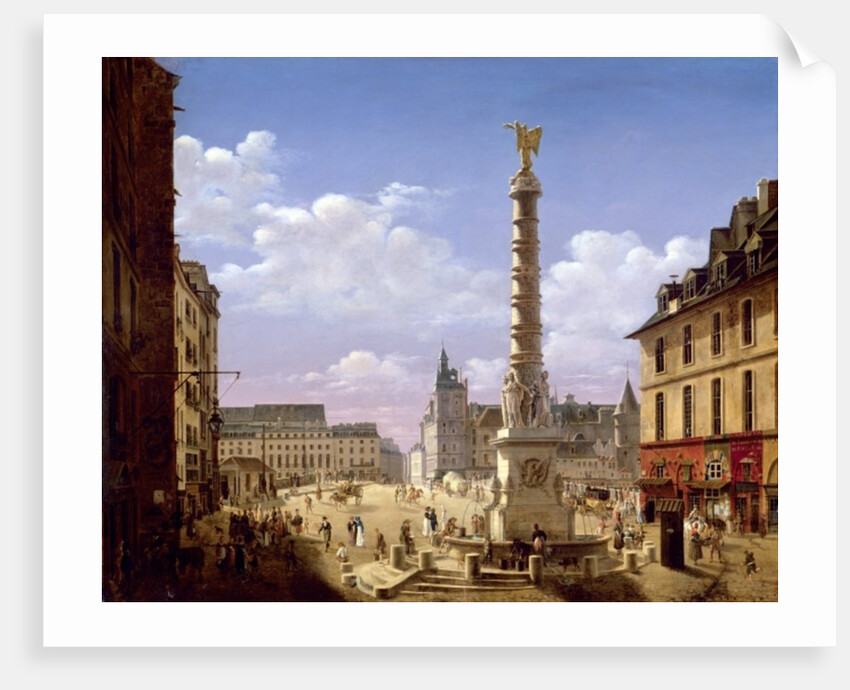 The Fountain in the Place du Chatelet, Paris, 1810 by Etienne Bouhot