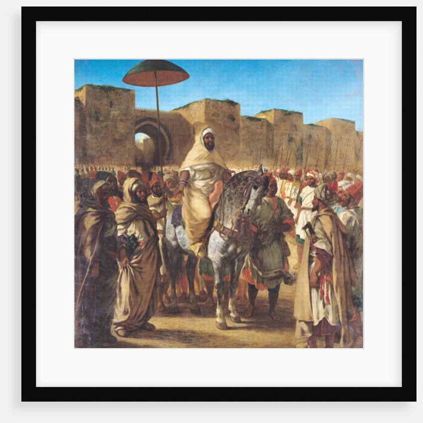 Muley Abd-ar-Rhaman, Sultan of Morocco, leaving the Palace of Meknes with his entourage, March 1832, 1845 by Ferdinand Victor Eugene Delacroix