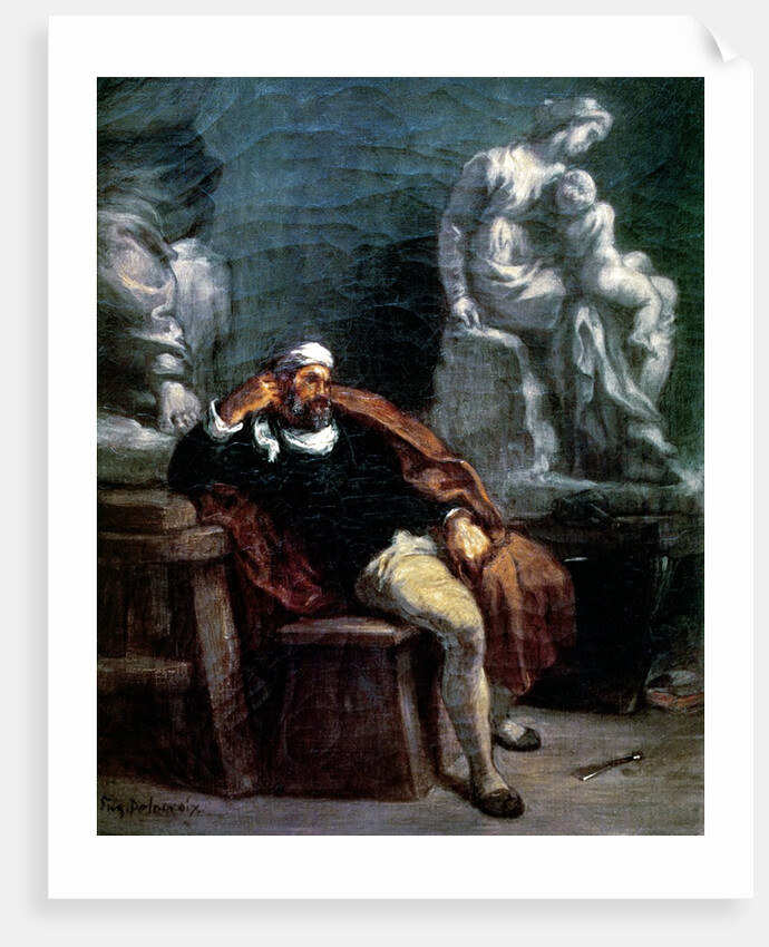 Michelangelo in his Studio by Ferdinand Victor Eugene Delacroix