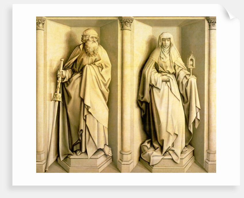 St. James the Great and St. Clare, predella panel from The Nuptials of the Virgin by Master of Flemalle