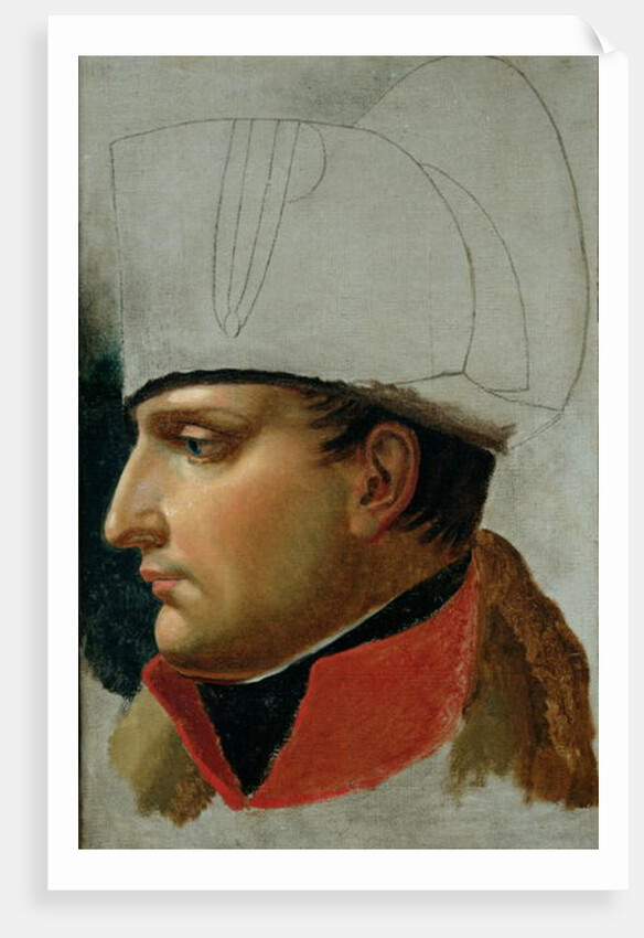 Unfinished Portrait of Napoleon I formerly attributed to Jacques Louis David 1808 by Anne Louis Girodet de Roucy-Trioson