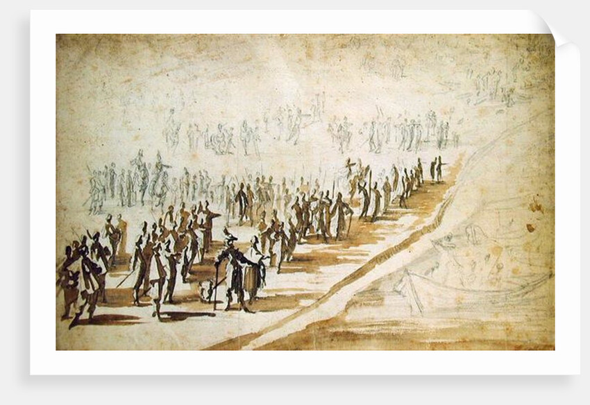 Louis XIII and Cardinal Richelieu at the Siege of l'Ile de Re, c.1628 by Jacques Callot