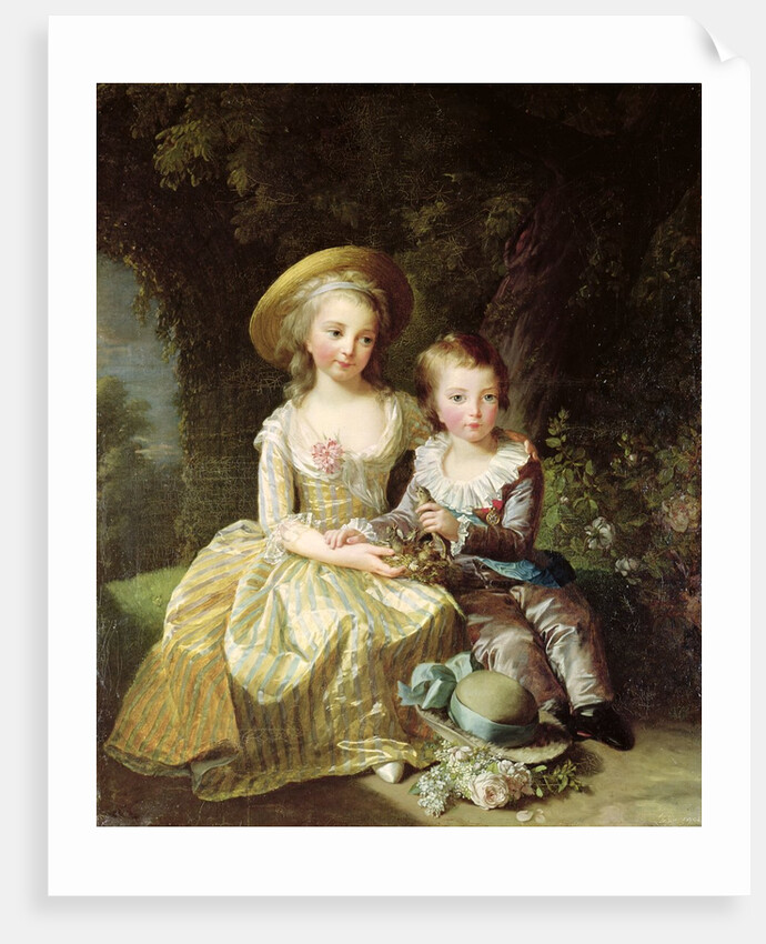 Child portraits of Marie-Therese-Charlotte of France, future Duchess of Angouleme, and Louis-Joseph-Xavier of France Premier Dauphin, 1784 by Elisabeth Louise Vigee-Lebrun