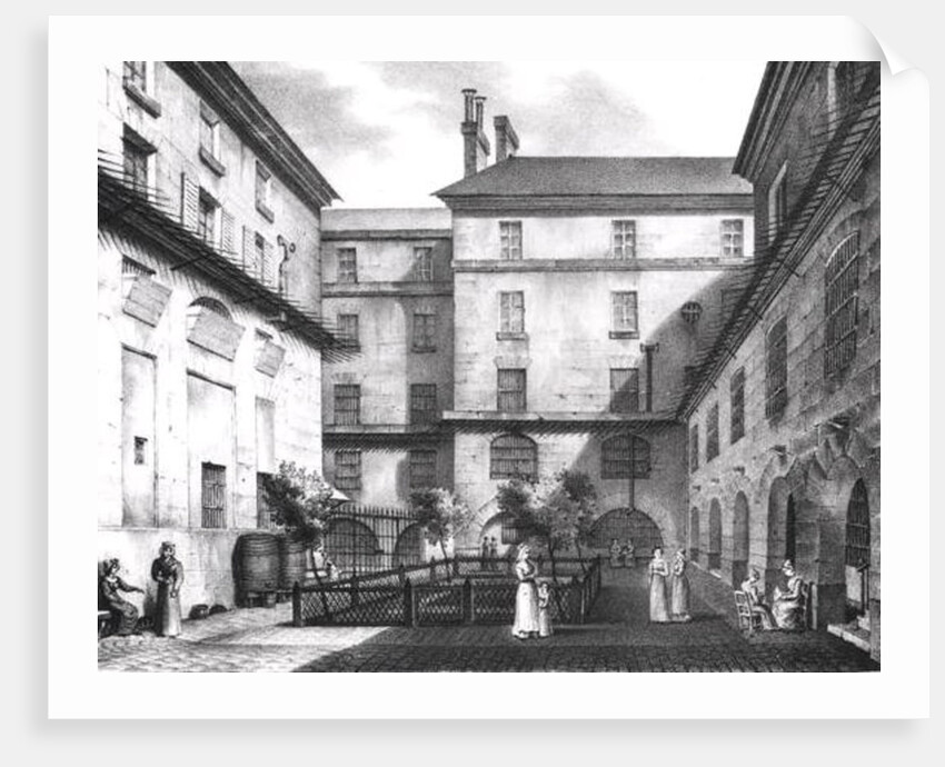 View of the Women's Yard at the Conciergerie Prison, engraved by Alphonse Urruty c.1831 by Collard (after)