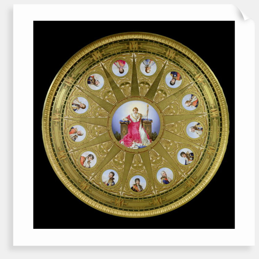 The Austerlitz Table, inlaid with Sevres plaques commemorating Napoleon's victory at Austerlitz, 1808-10 by French School