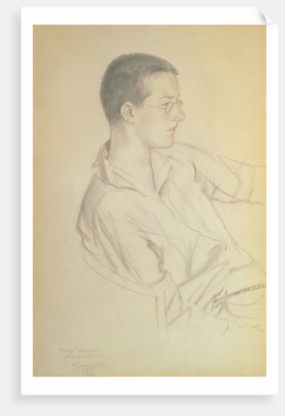 Portrait of Dmitri Dmitrievich Shostakovich, 1923 by Boris Mikhailovich Kustodiev