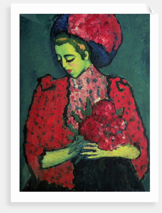 Young Girl with Peonies, 1909 by Alexej von Jawlensky