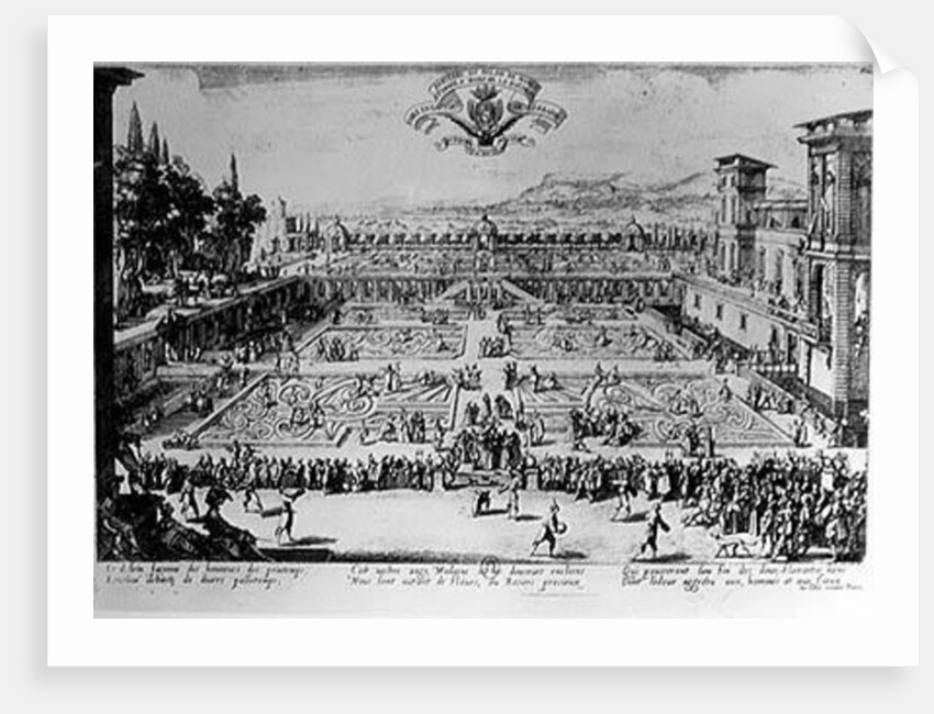 The Garden at the Palais de Nancy, dedicated to the Duchess of Lorraine, 1624 by Jacques Callot