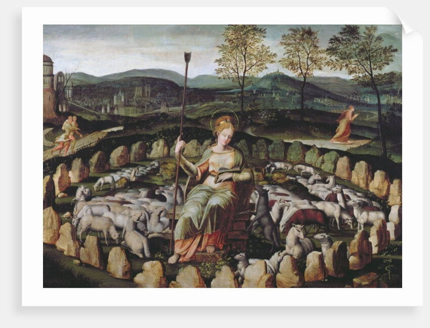 St. Genevieve Guarding her Flock by Fontainebleau School