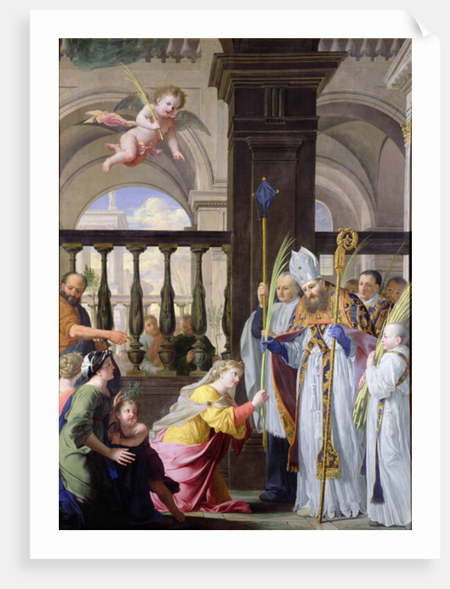 St. Genevieve Receiving a Palm from St. Medard on Palm Sunday by Michel des Gobelins Corneille