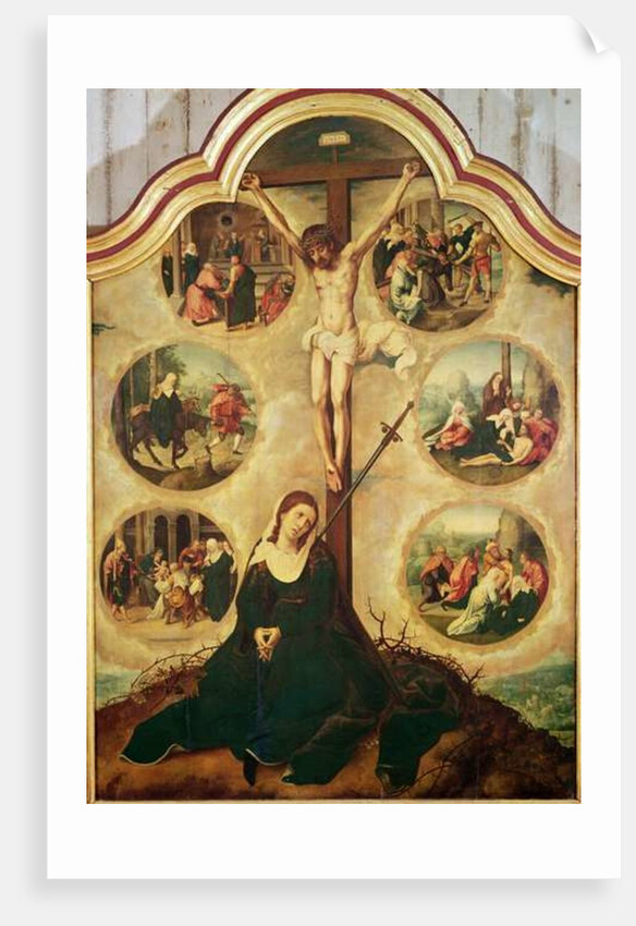 Central panel of a triptych depicting The Seven Sorrows of the Virgin, c.1520-35 by Bernard van & Campana Pedro Orley