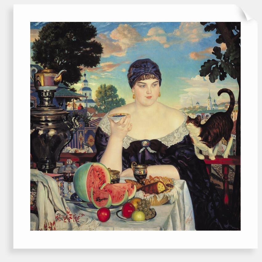 The Merchant's Wife at Tea, 1918 by Boris Mikhailovich Kustodiev