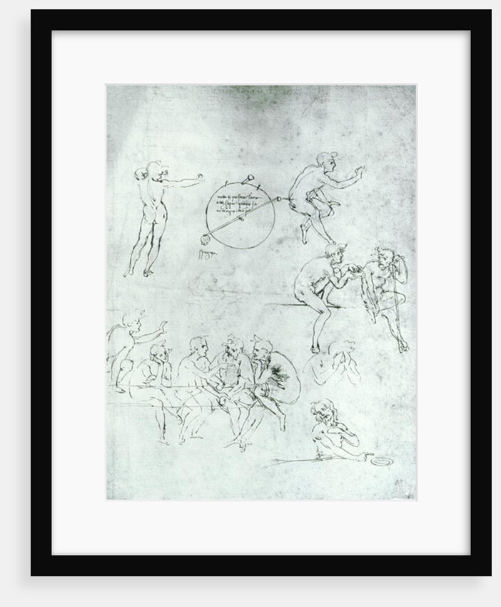 Study of figures for 'The Adoration of the Magi' by Leonardo da Vinci