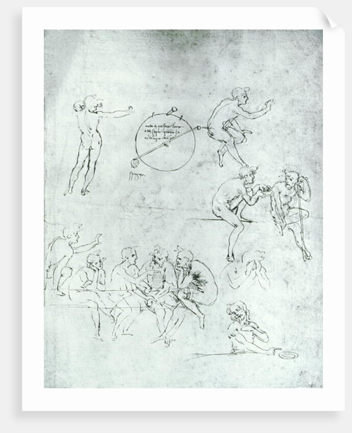 Study of figures for 'The Adoration of the Magi' by Leonardo da Vinci