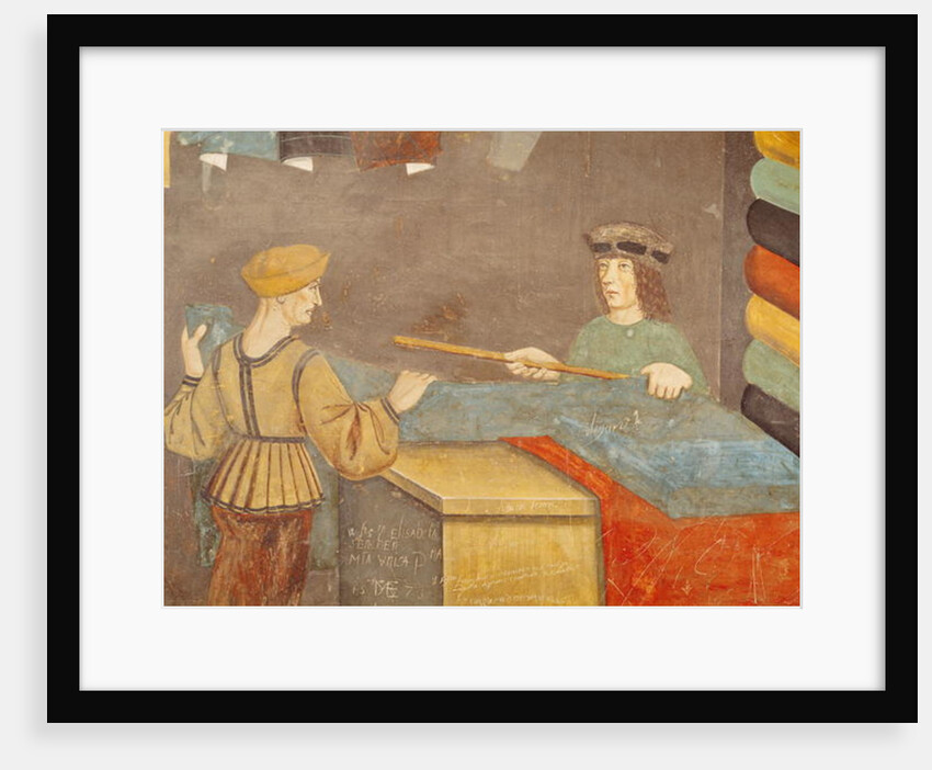 A Cloth Merchant Measuring Cloth, 15th century by Italian School