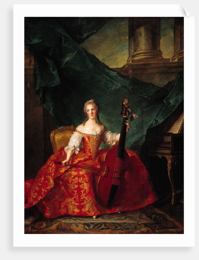 Madame Henriette de France in Court Costume Playing a Bass Viol, 1754 by Jean-Marc Nattier