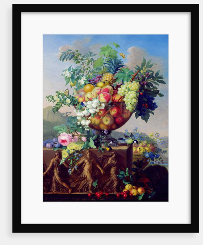 Coupe with Flowers and Fruit by Jean Francois Bony