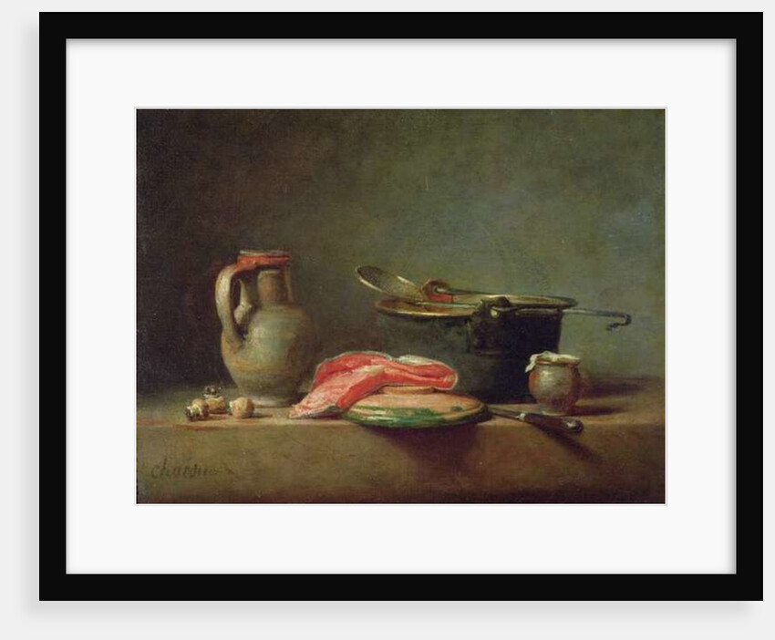 Copper Cauldron with a Pitcher and a Slice of Salmon by Jean-Baptiste Simeon Chardin