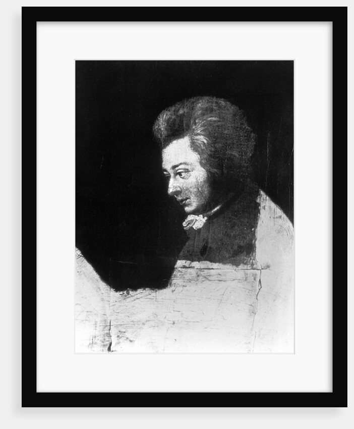 Unfinished Portrait of Wolfgang Amadeus Mozart by Joseph Lange