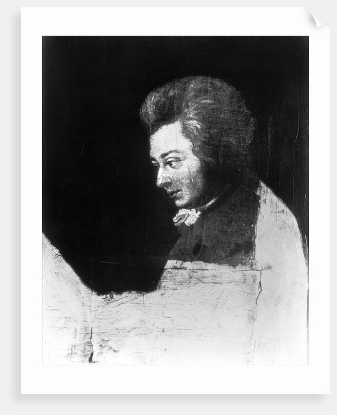 Unfinished Portrait of Wolfgang Amadeus Mozart by Joseph Lange