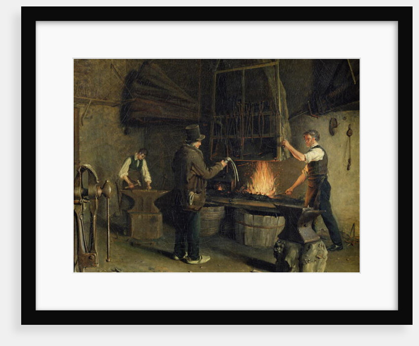 Interior of the Forge, 1837 by Rosine Parran