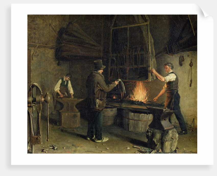 Interior of the Forge, 1837 by Rosine Parran