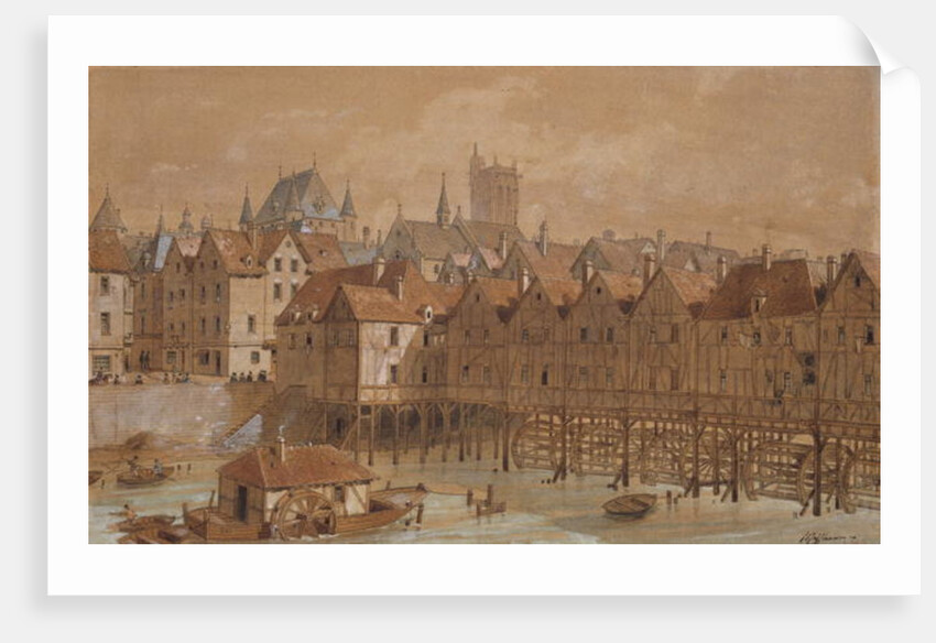 The Grand Chatelet and the Pont aux Meuniers by Theodor Josef Hubert Hoffbauer