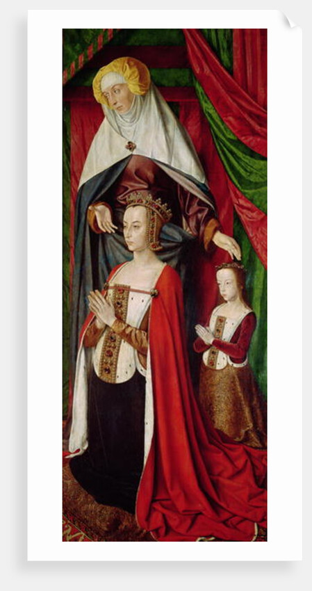 The Bourbon Altarpiece, right hand panel depicting St. Anne presenting Anne of France and her daughter, Suzanne of Bourbon c.1498 by Master of Moulins