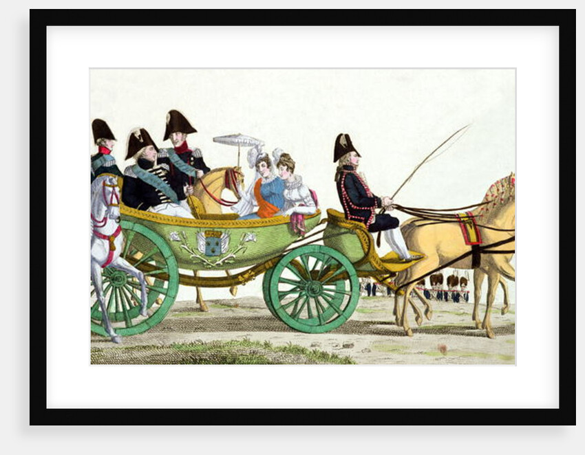 Louis XVIII and his Family Reviewing the Royal Troops at the Champ de Mars, 20th June 1814, the day of the blessing of the flags of the Garde Royale by French School