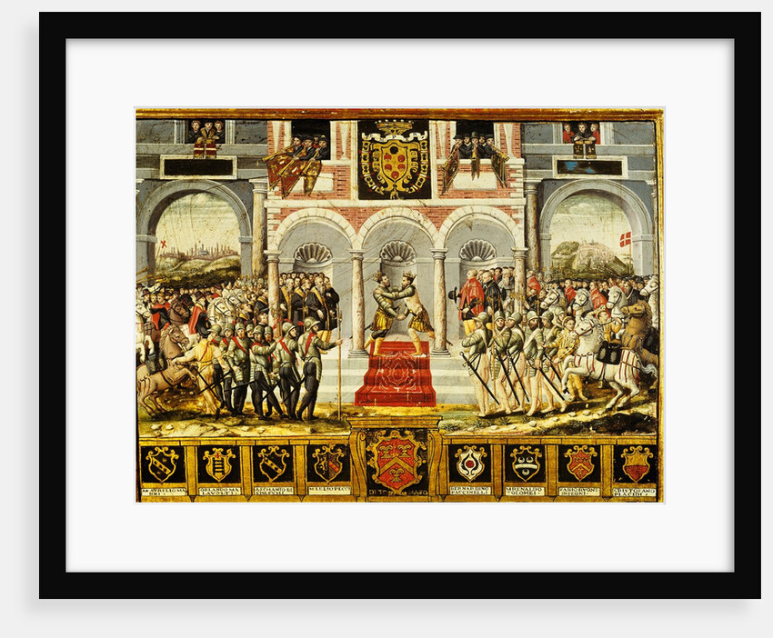 The Treaty of Cateau-Cambresis and the Embrace of Henri II of France and Philip II of Spain, 2nd-3rd April 1559 by French School