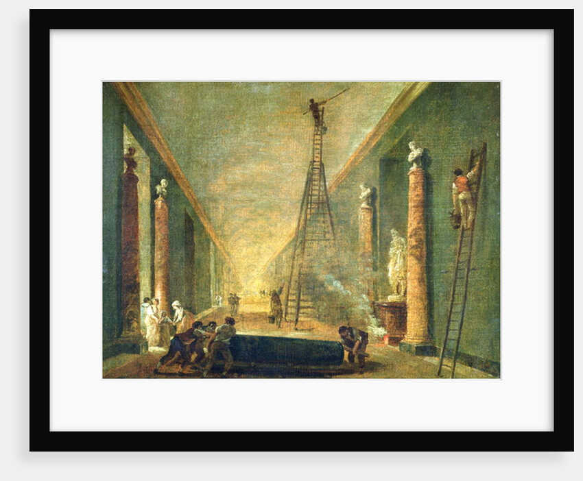 View of the Grand Gallery of the Louvre During Restoration, 1798-99 by Hubert Robert