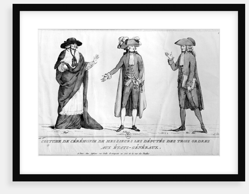 Ceremonial Costumes of the Deputies of the Trois Ordres aux Etats-Generaux, 4th May 1789 by Poulet Poulet