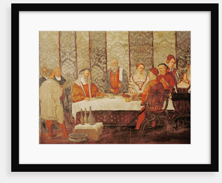 Banquet Given by Bartolomeo Colleoni for King Christian I of Denmark, 1520-30 by Girolamo Romanino