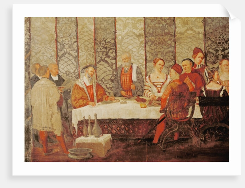 Banquet Given by Bartolomeo Colleoni for King Christian I of Denmark, 1520-30 by Girolamo Romanino