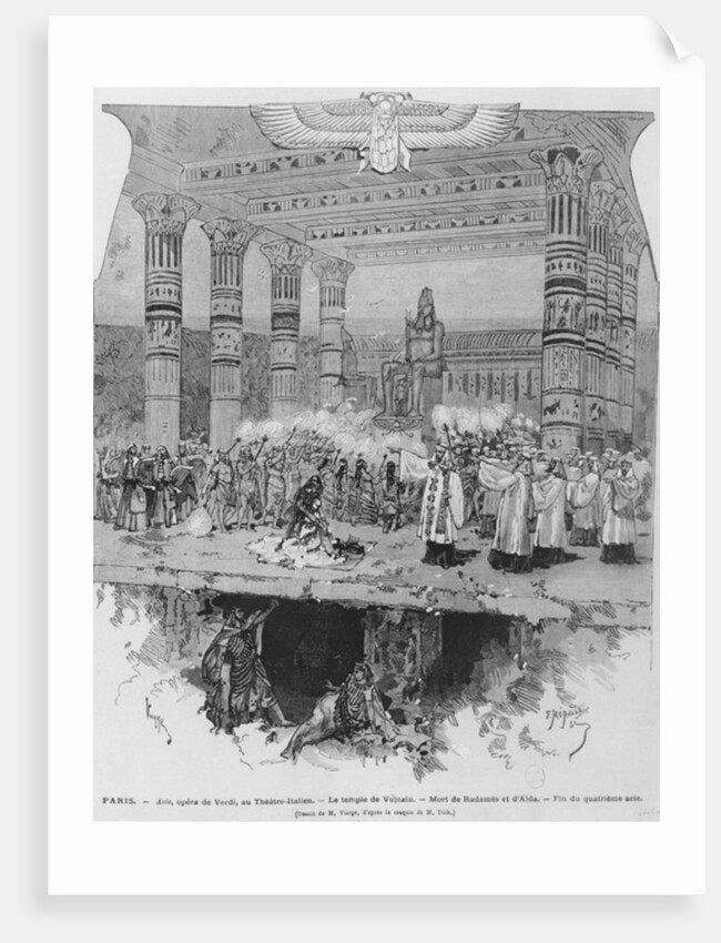 The Temple of Vulcan with the Death of Radames and Aida by Daniel Urrabieta Vierge (after)