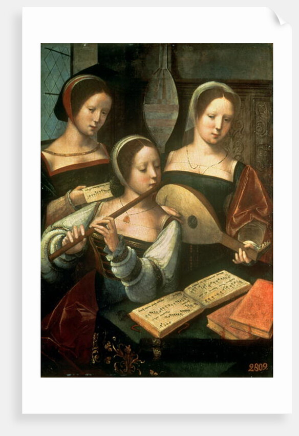 Three Musicians, c.1500-40 by Master of the Female Half Lengths