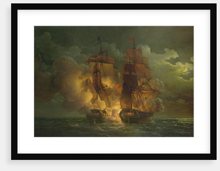 Battle Between the French Frigate 'Arethuse' and the English Frigate 'Amelia' in View of the Islands of Loz, 7th February 1813 by Louis Philippe Crepin