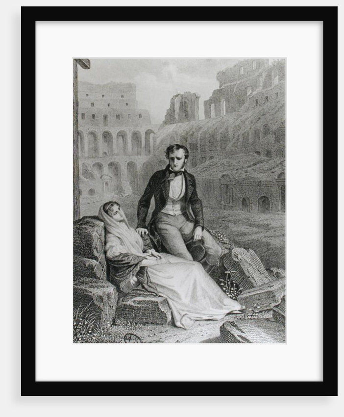 Francois Rene Vicomte de Chateaubriand and Pauline de Beaumont in the ruins of the Colosseum, 19th century by Felix Philippoteaux