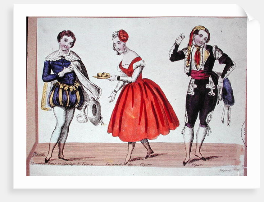 Cherubino, Fanchette and Figaro by French School