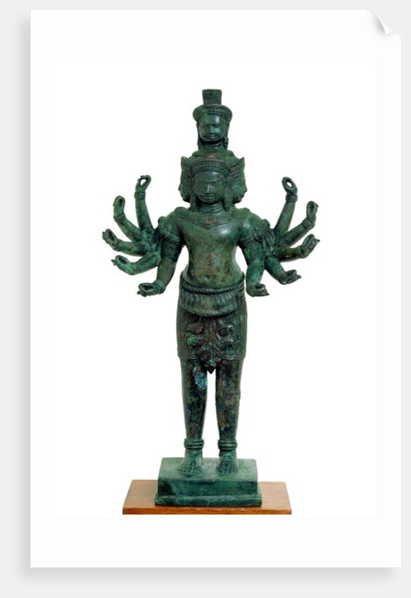 Shiva with many arms and heads, Angkor by Cambodian