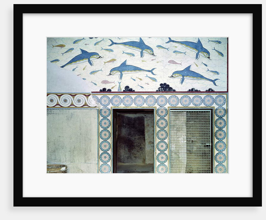 The Dolphin Frescoes in the Queen's Bathroom, Palace of Minos, 1600-1400 BC by Minoan Minoan